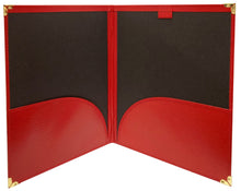 Load image into Gallery viewer, Leatherette Band Folio with Pencil Loop (Red)